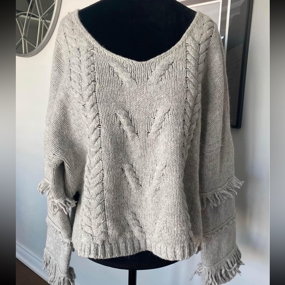 One Teaspoon Fringed knit sweater grey size XS - Picture 6 of 6